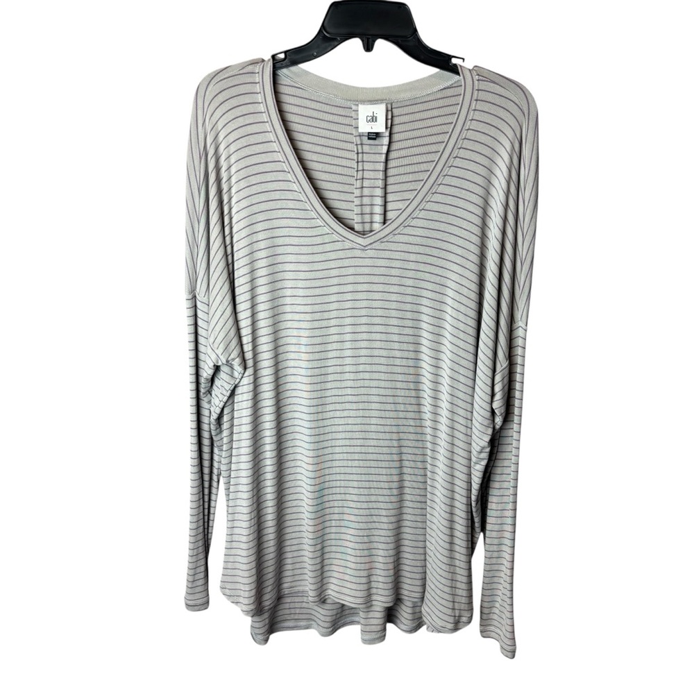 Cabi 4376 Plum Tee Pewter Stripe L